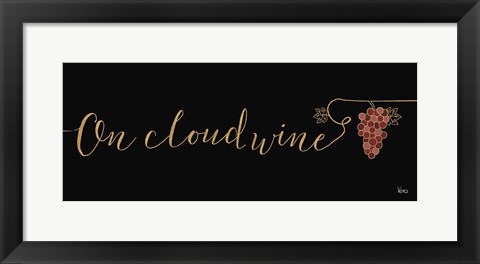 Framed Underlined Wine IV Black Print