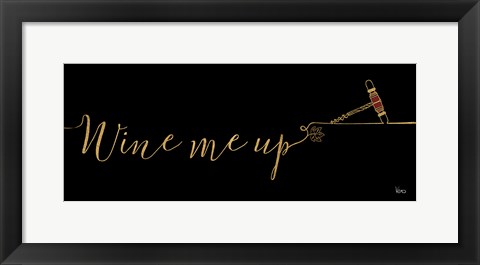 Framed Underlined Wine III Black Print
