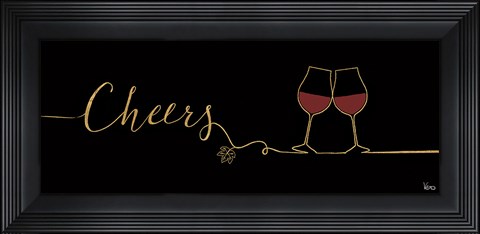 Framed Underlined Wine I Black Print