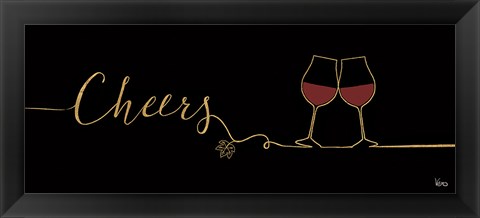 Framed Underlined Wine I Black Print