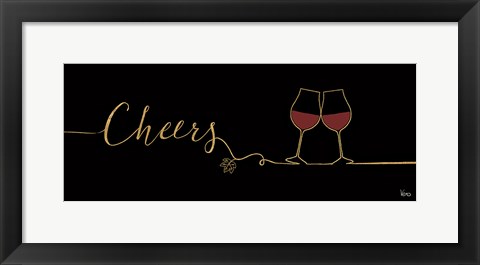 Framed Underlined Wine I Black Print