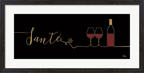 Framed Underlined Wine II Black Print