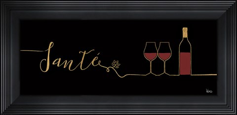 Framed Underlined Wine II Black Print