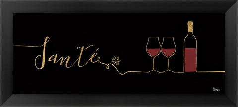 Framed Underlined Wine II Black Print