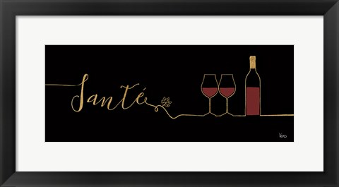 Framed Underlined Wine II Black Print