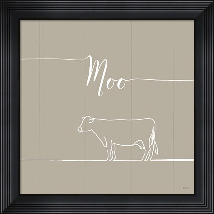 Framed Underlined Farm VII Greige Print