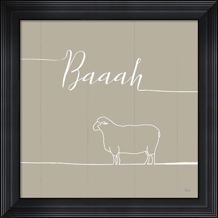 Framed Underlined Farm VI Greige Print