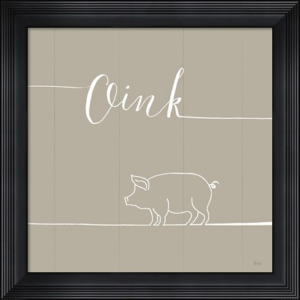 Framed Underlined Farm V Greige Print