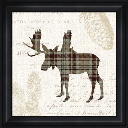 Framed Plaid Lodge IV Tan Print