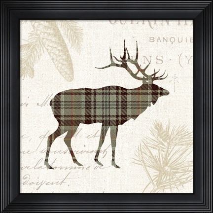 Framed Plaid Lodge III Tan Print