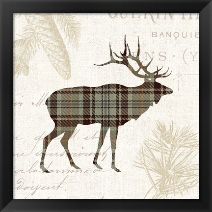 Framed Plaid Lodge III Tan Print