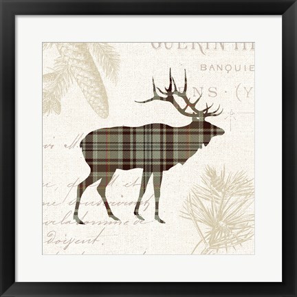 Framed Plaid Lodge III Tan Print