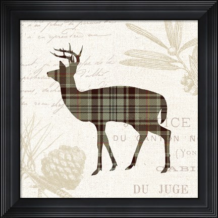 Framed Plaid Lodge II Tan Print