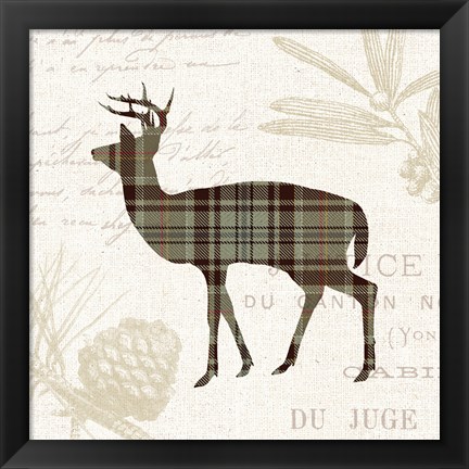 Framed Plaid Lodge II Tan Print