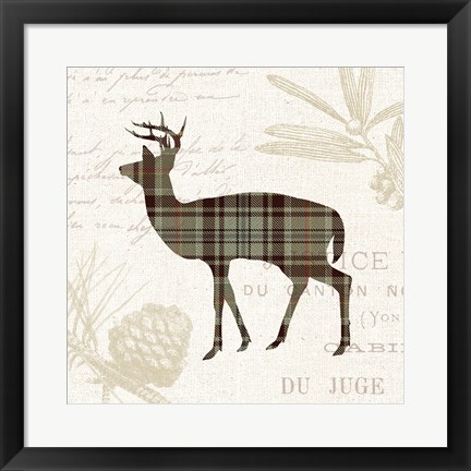 Framed Plaid Lodge II Tan Print