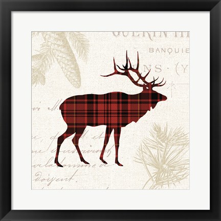 Framed Plaid Lodge III Print