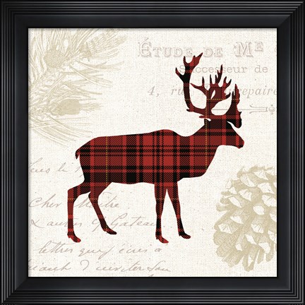 Framed Plaid Lodge I Print