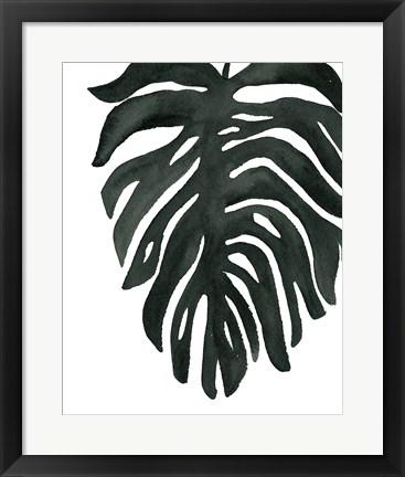 Framed Tropical Palm II BW Print