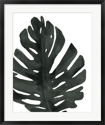 Framed Tropical Palm I BW Print