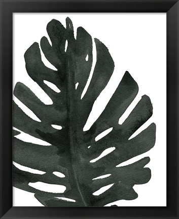 Framed Tropical Palm I BW Print