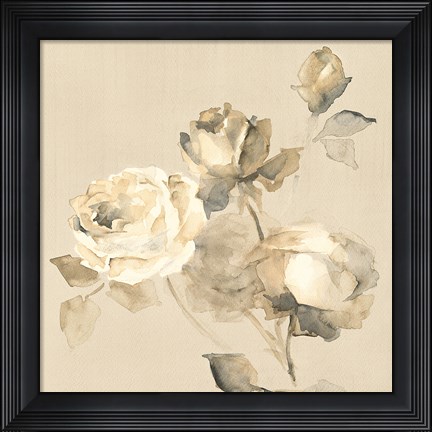 Framed Rose Blossoms Crop Print