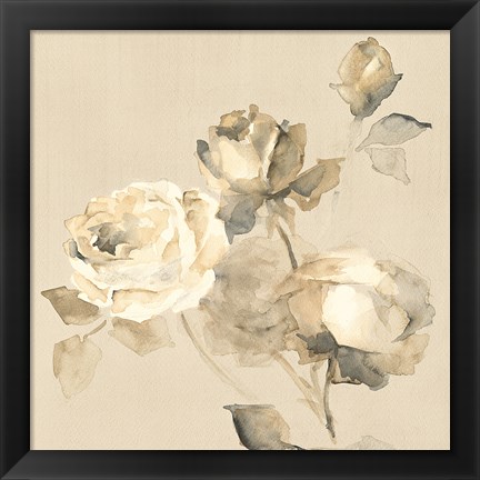 Framed Rose Blossoms Crop Print
