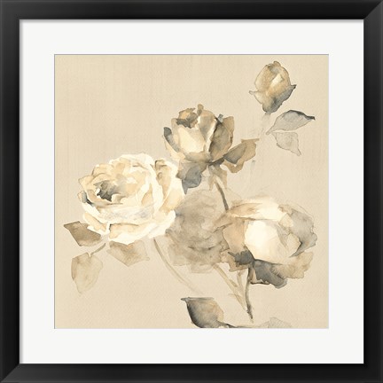 Framed Rose Blossoms Crop Print