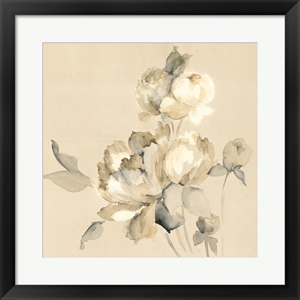 Framed Peony Blossoms Crop Print