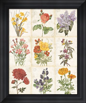 Framed Flowers of the Month 9 Patch Print