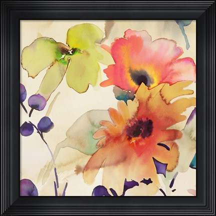 Framed Floral Fireworks I Print