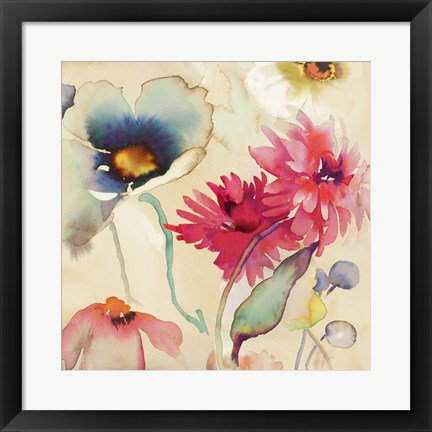 Framed Floral Fireworks II Print