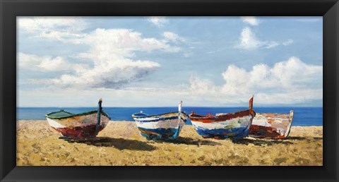 Framed Boats on the Beach Print