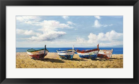 Framed Boats on the Beach Print