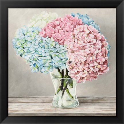 Framed Fleurs et Vases Blanc II Print