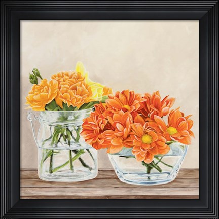 Framed Fleurs et Vases Jaune II Print