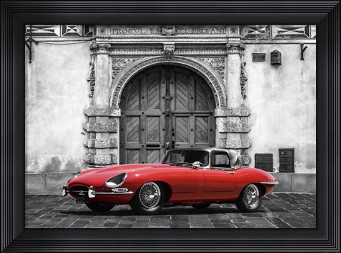Framed Roadster in front of Classic Palace Print