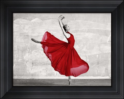 Framed Ballerina in Red Print