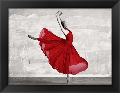 Framed Ballerina in Red Print