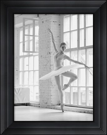 Framed Ballerina Rehearsing Print
