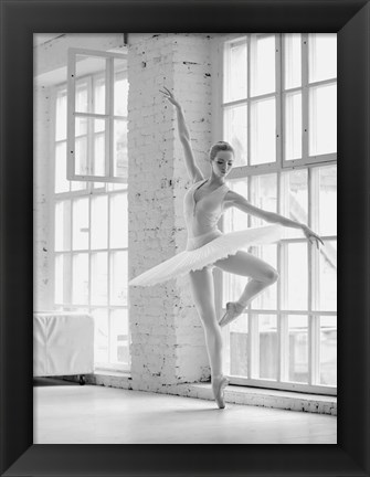 Framed Ballerina Rehearsing Print