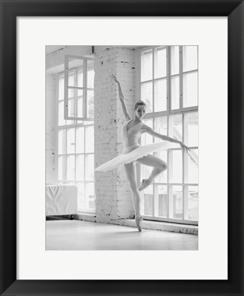 Framed Ballerina Rehearsing Print