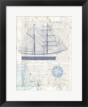 Framed Classic Sailing I Print