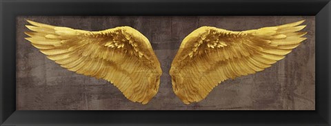 Framed Angel Wings (Gold I) Print