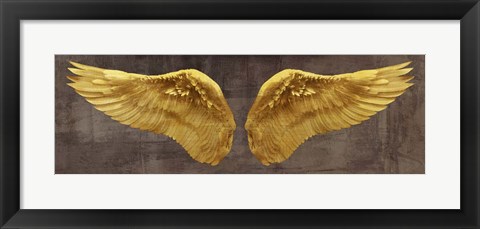 Framed Angel Wings (Gold I) Print