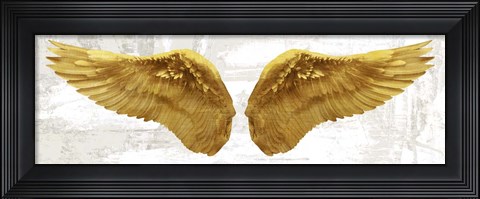 Framed Angel Wings (Gold II) Print