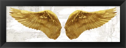 Framed Angel Wings (Gold II) Print