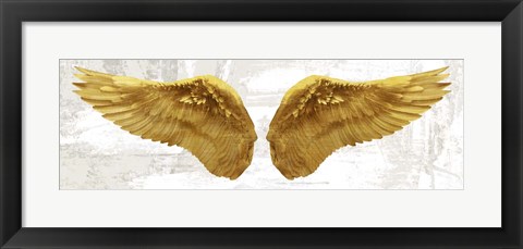 Framed Angel Wings (Gold II) Print