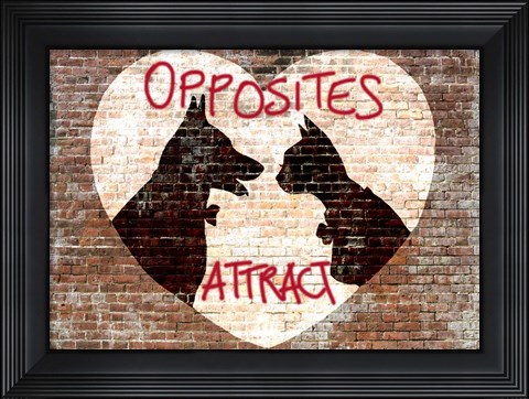 Framed Opposites attract Print