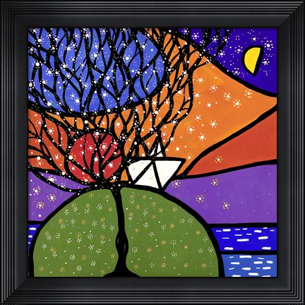 Framed La Piccola Barca sulla Collina Print