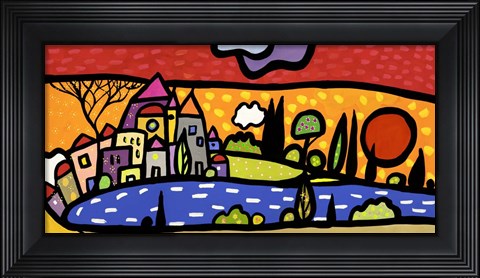 Framed Tramonto sul Lago Print
